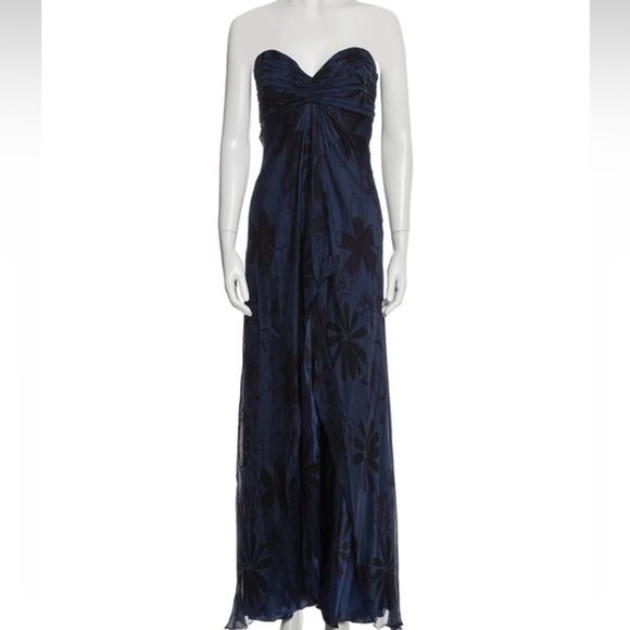 Pamella Roland Navy Evening Gown - Picture 1 of 3